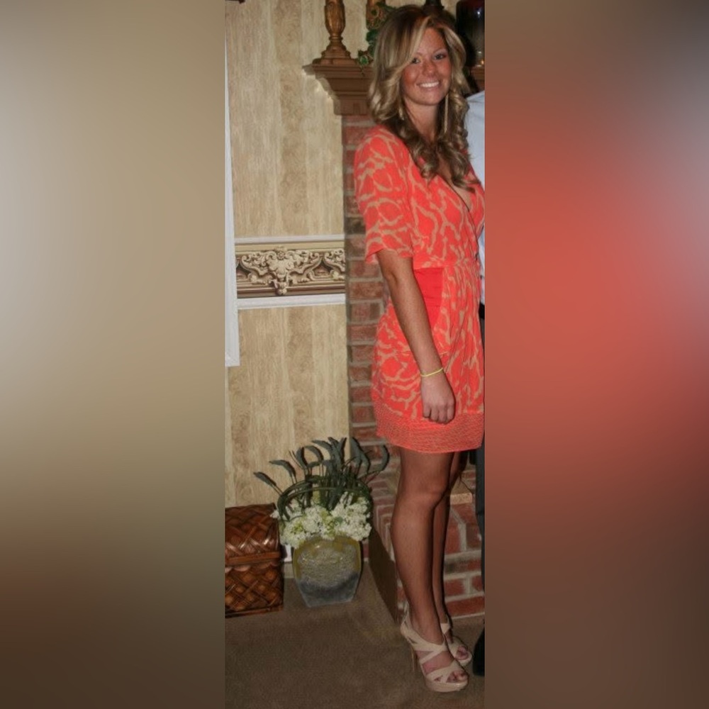 Coral Patterned Dress